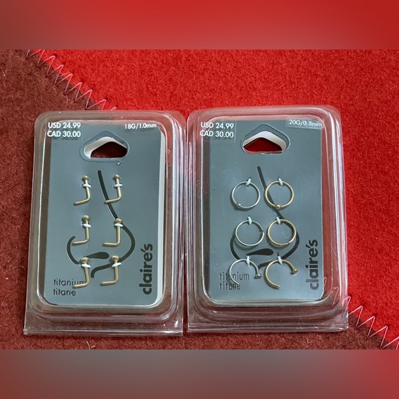 2 packs of titanium nose rings - never opened - Picture 1 of 7